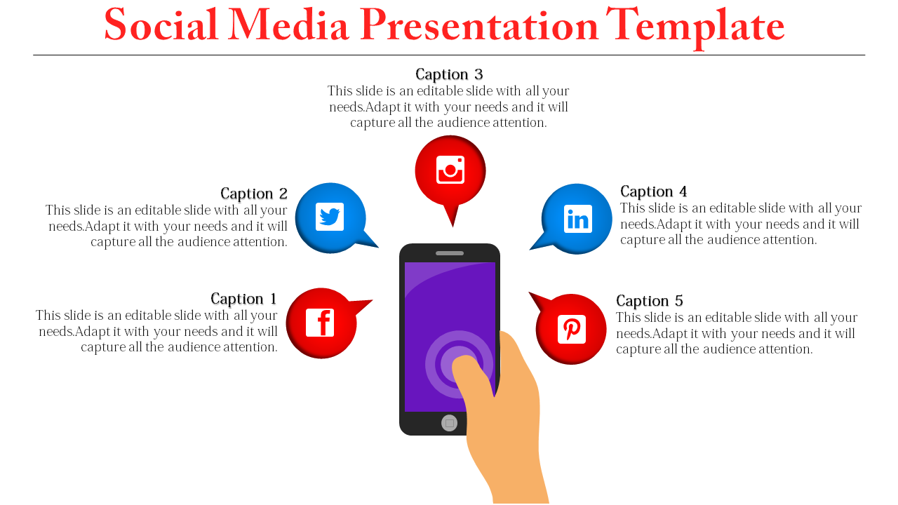 Social media presentation Template - Five Segmentations